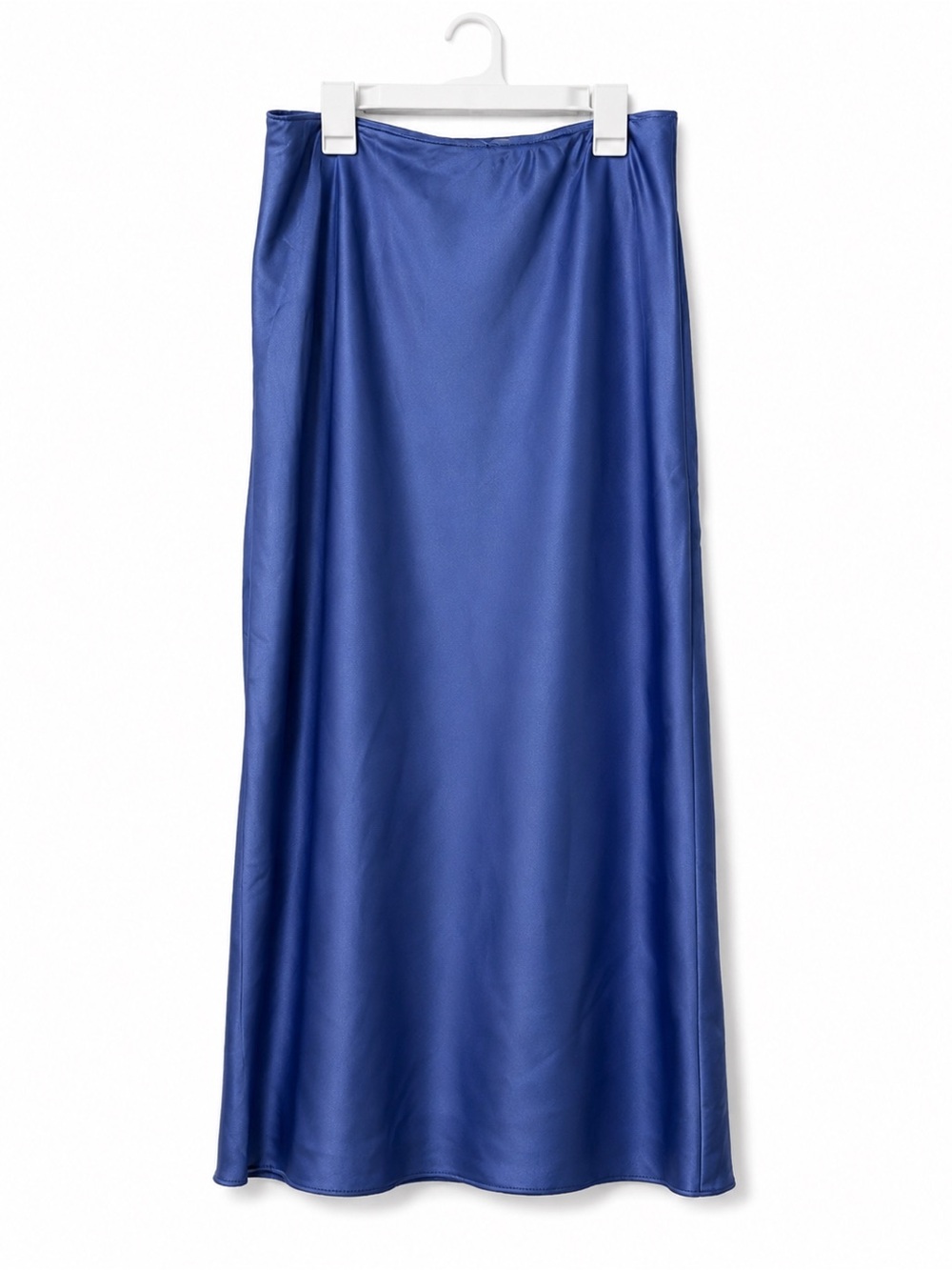 ASOS DESIGN Blue Satin Skirt Women’s Size 8 Midi Bias Cut Skirt casual vacation